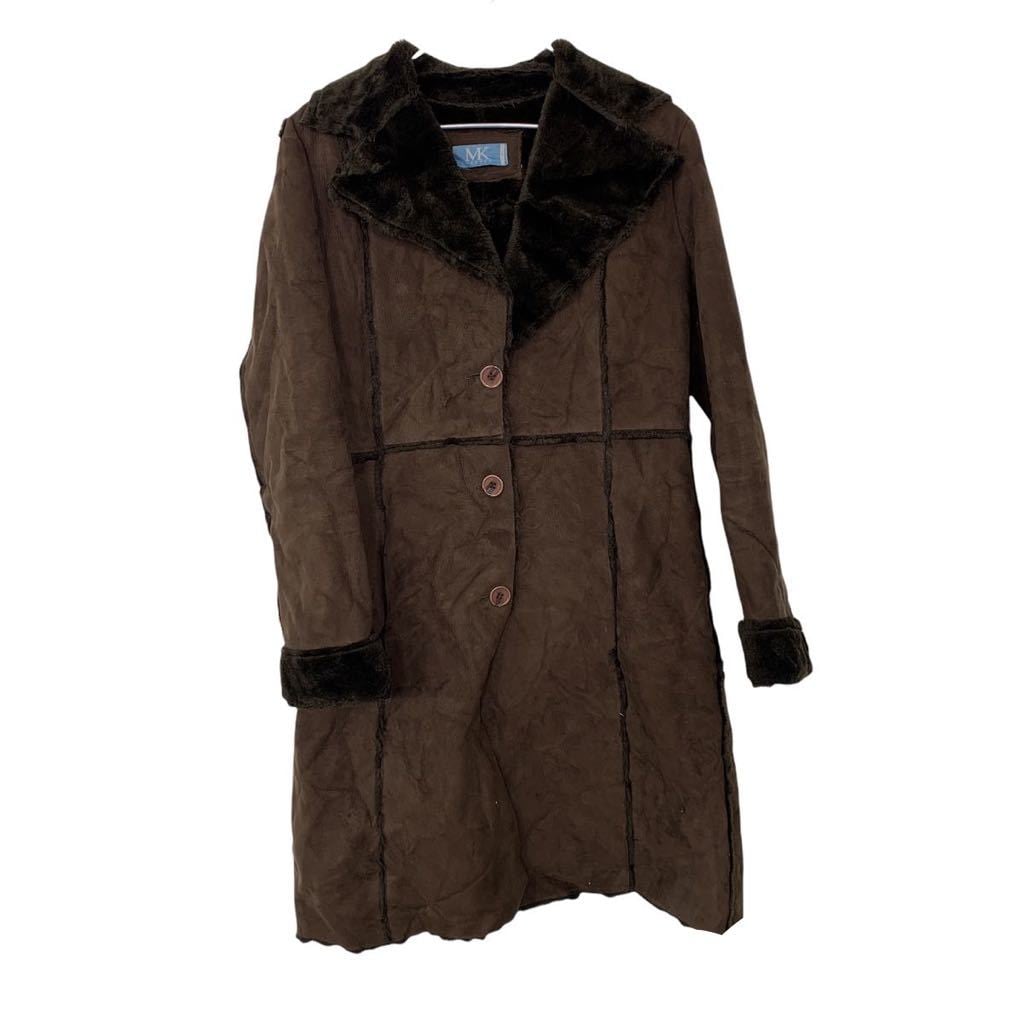 MK ロングコート レディース Sサイズ コート ムートン 襟、裏ファー