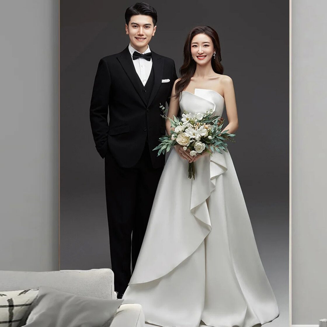 ウェディングドレス 結婚式 挙式 チューブトップ シンプル 20代 30代 