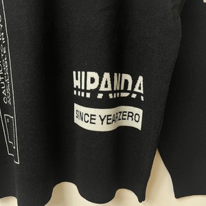 【HIPANDA ハイパンダ】メンズ バスキア パロディ ジャガード セーター MEN'S Jean-Michel Basquiat PARODY JACQUARD SWEATER / WHITE・BLACK