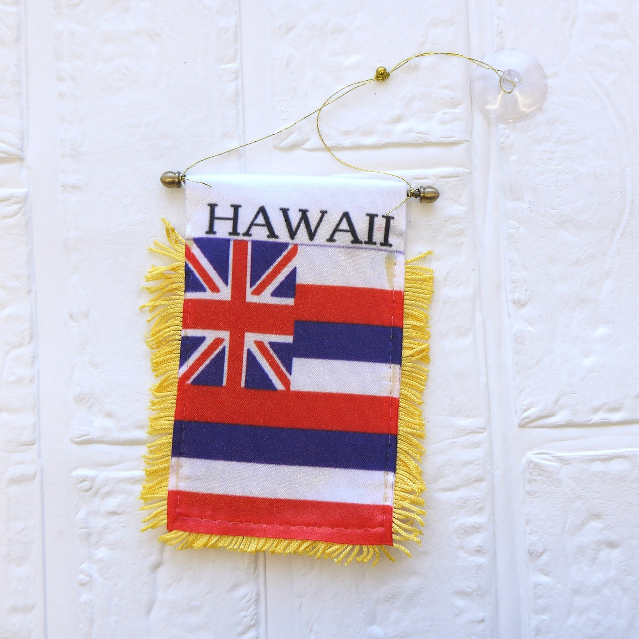 SALE★ハワイ直輸入★訳あり/セール/ミニバナー/吸盤付き/ミニサイズ ハワイ州旗/HAWAII 飾り/チャームにも!