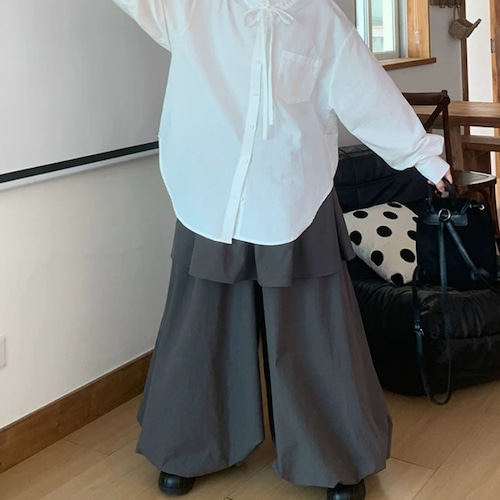 フリル重ねバルーンワイドパンツ ・12542