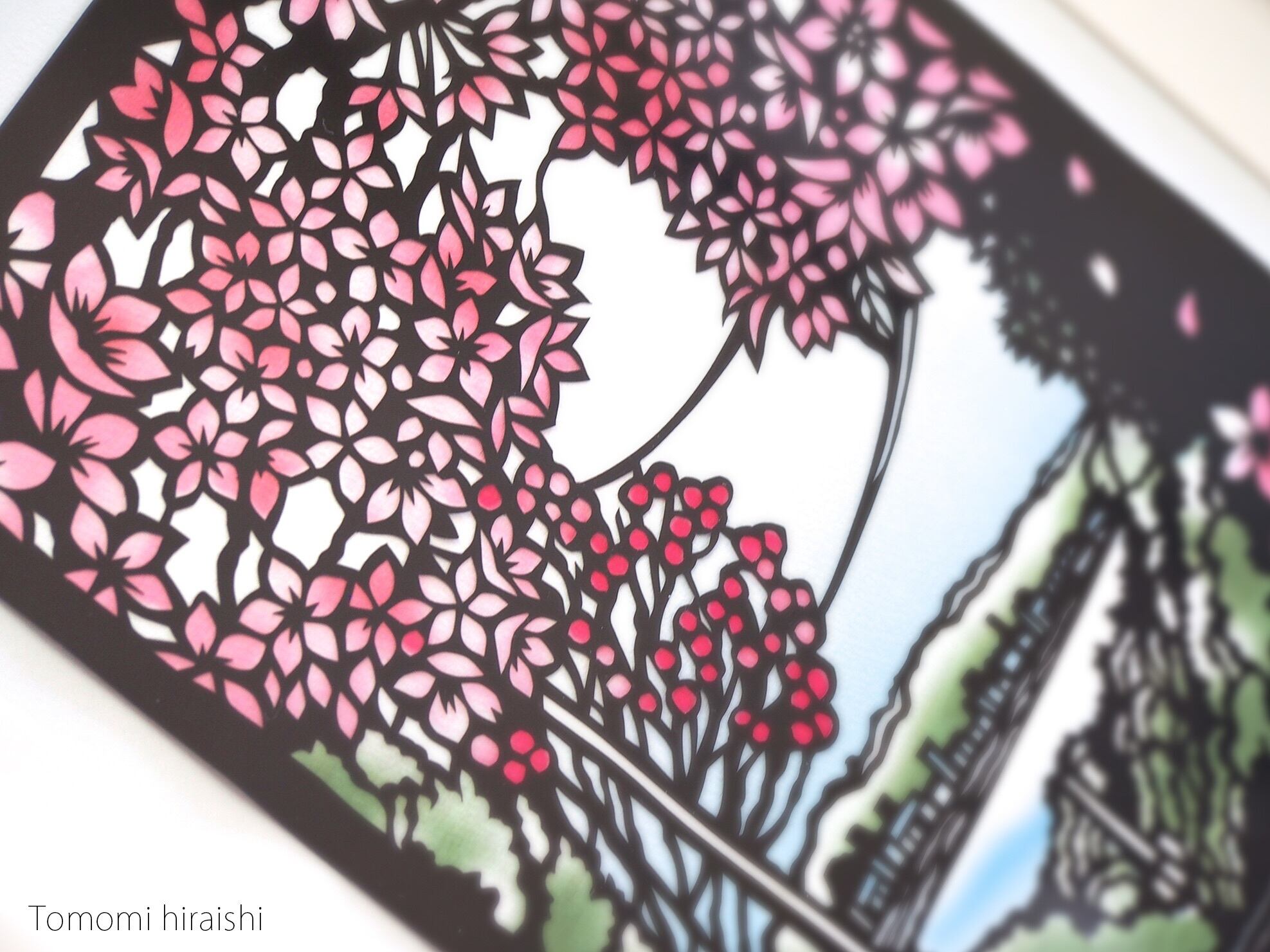 切り絵原画 桜と海 平石智美online Shop