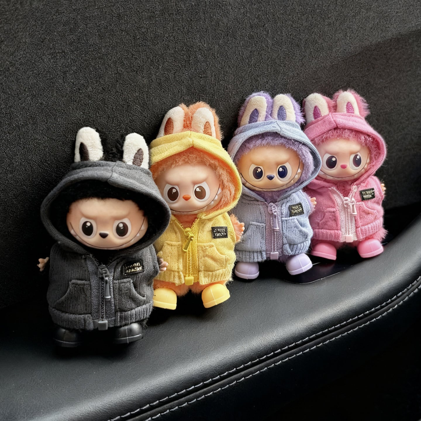 パーカー付きベストがちびかわ♡ カジュアル Labubu 4.0 10cm カジュアル着せ替え おしゃれ 防塵 可愛い ちびかわ 人形服 ラブブ