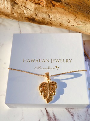 【Large】Monstera necklace Hawaiianjewelry(ハワイアンジュエリーモンステラネックレス 大)