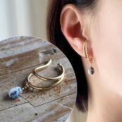 10月誕生石・デンドライトオパールのイヤーカフ