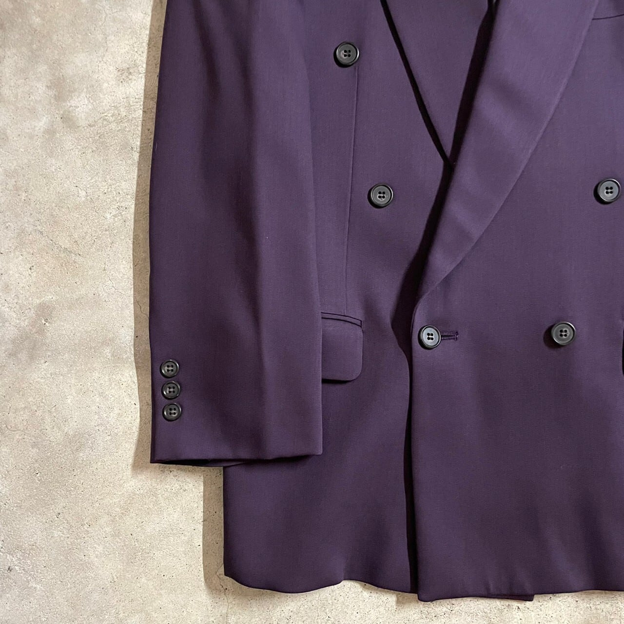 vintage〗purple color retro double setup suit/パープル カラー 