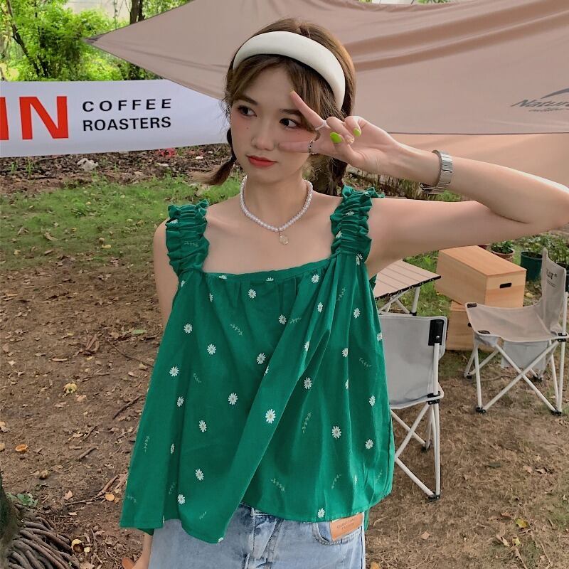 ノースリーブサマールーズトップス 大人ガーリー スウィート キュート カジュアル 夏物 スクウェア YY-ファッション18233668043