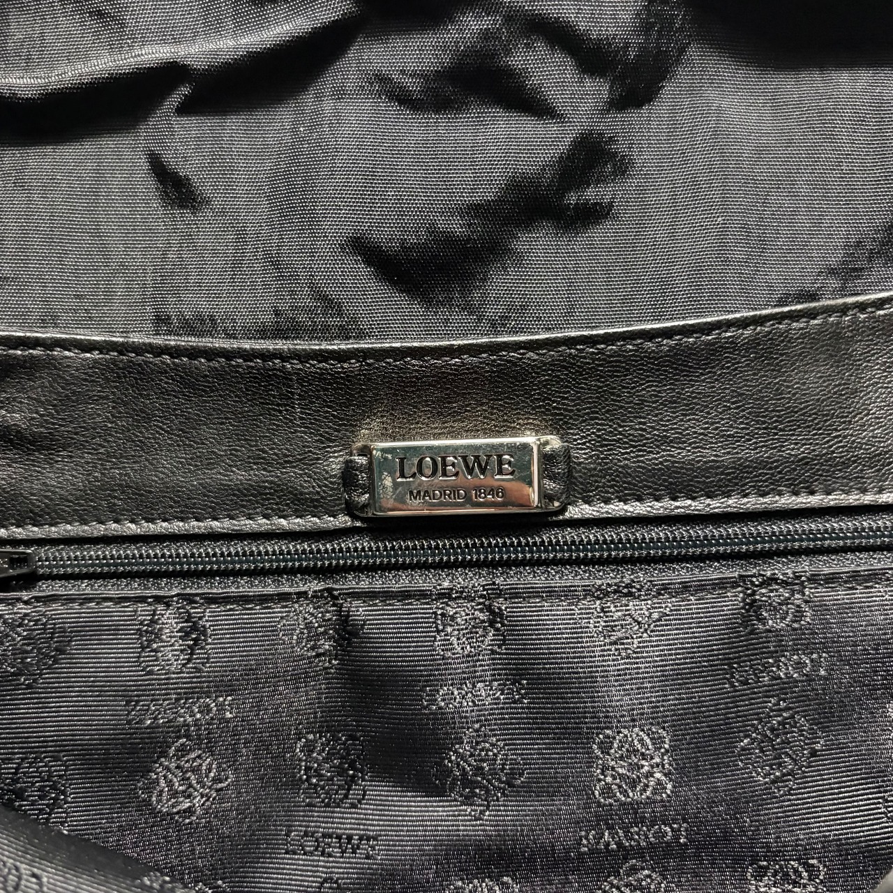 LOEWE black nylon shoulder bag