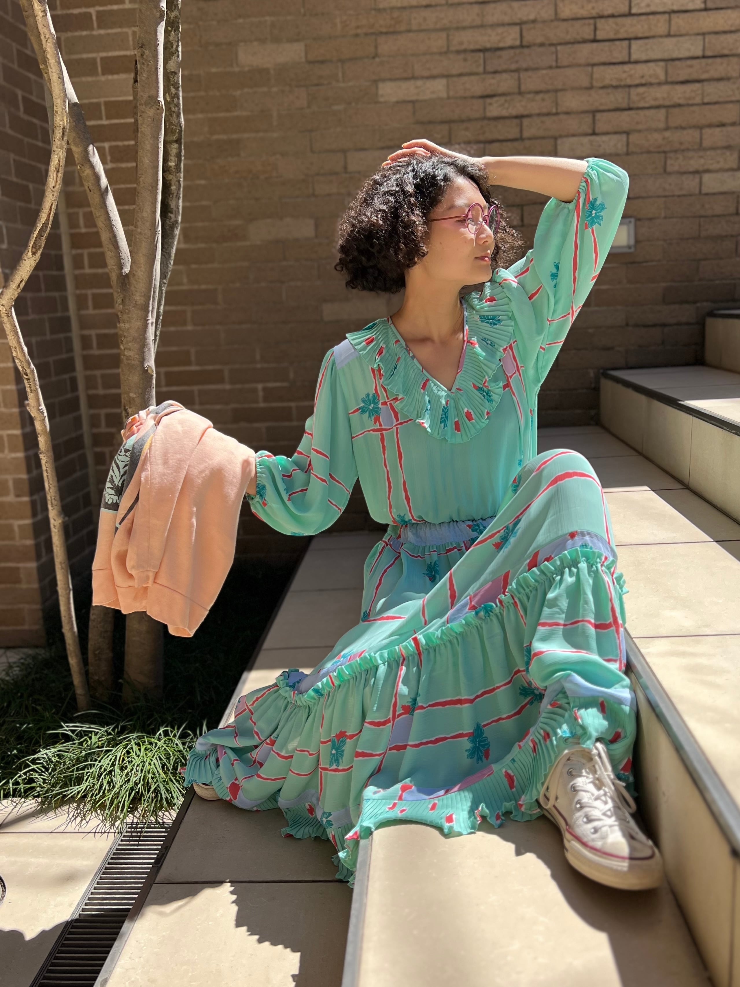 Diane freis mint green floral dress ( ダイアン フレイス ミント  