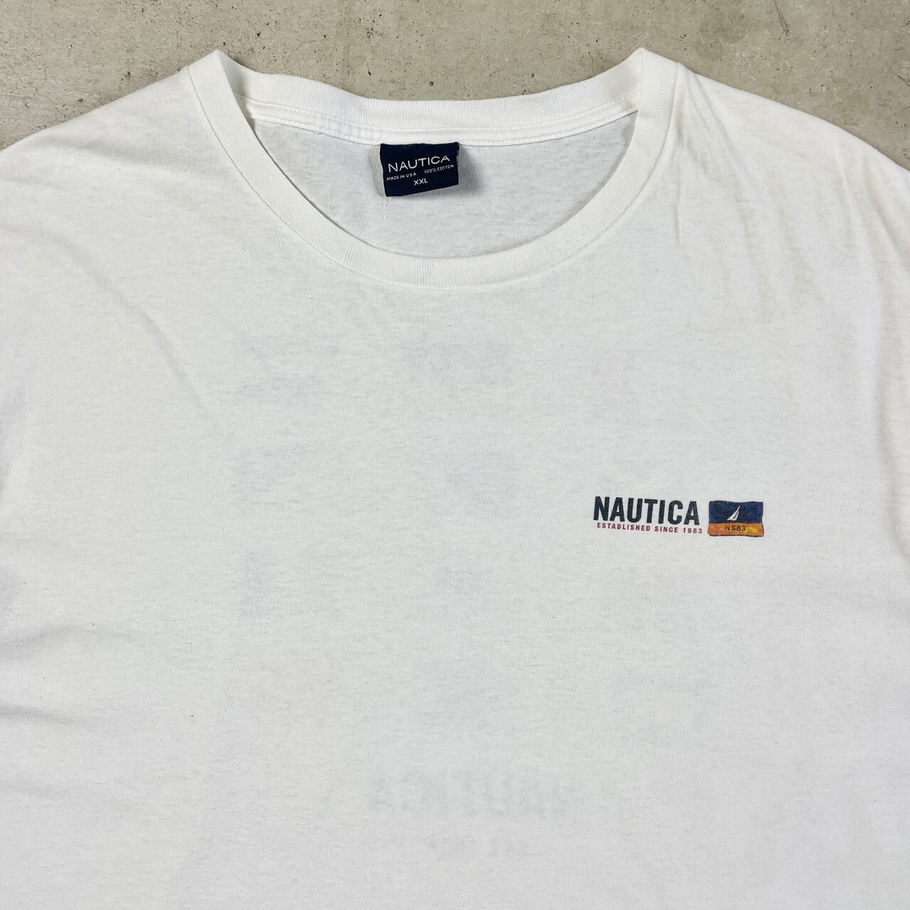 USA製 90年代 NAUTICA ノーティカ フラッグ 国旗 バックプリントT 