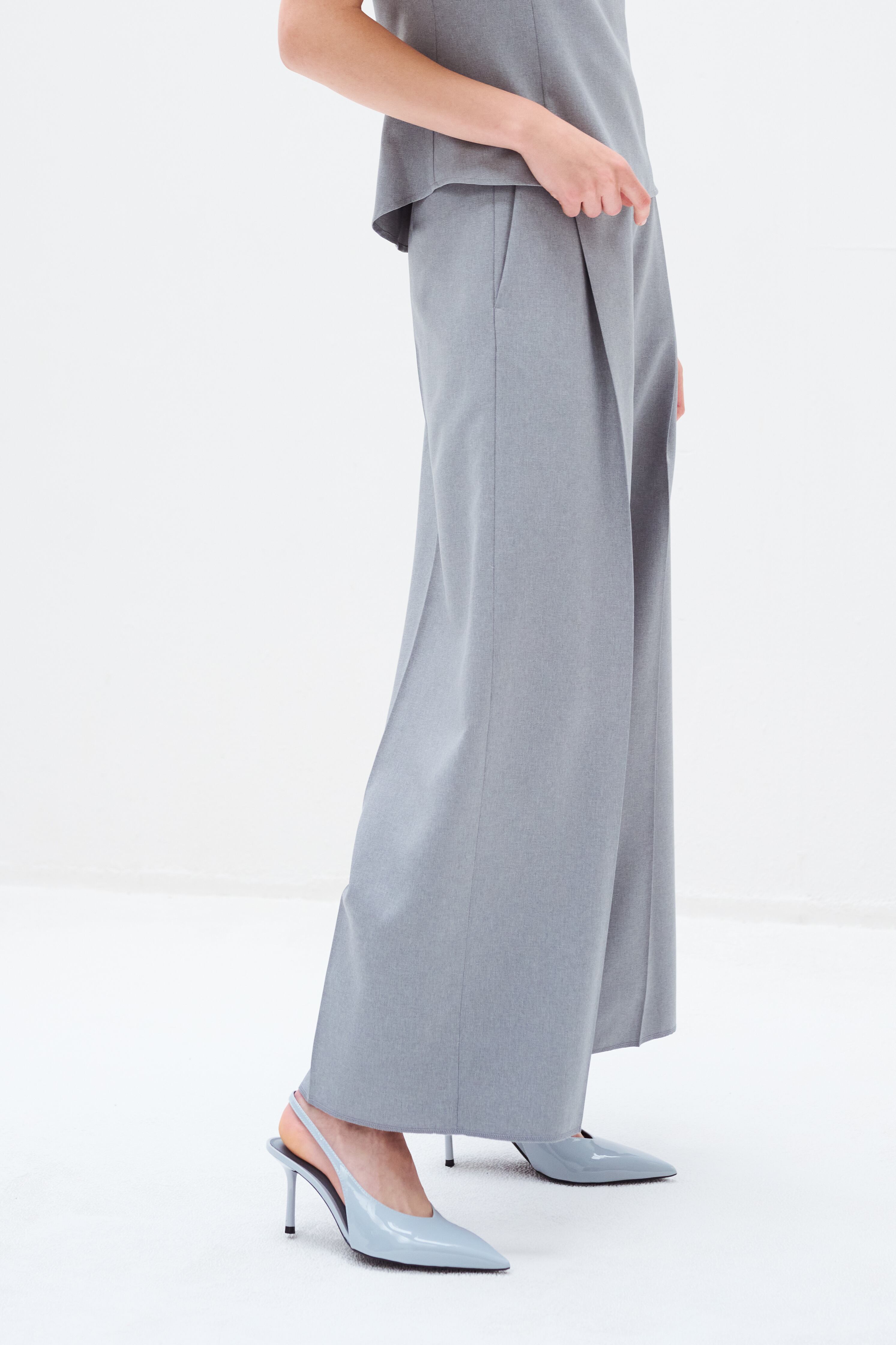 HANDSOME WIDE PANTS GREY | AMICA・kids