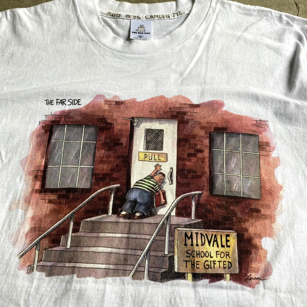 90年代 USA製 THE FAR SIDE "midvale school for the gifted" アートプリント メンズXL 古着 ...