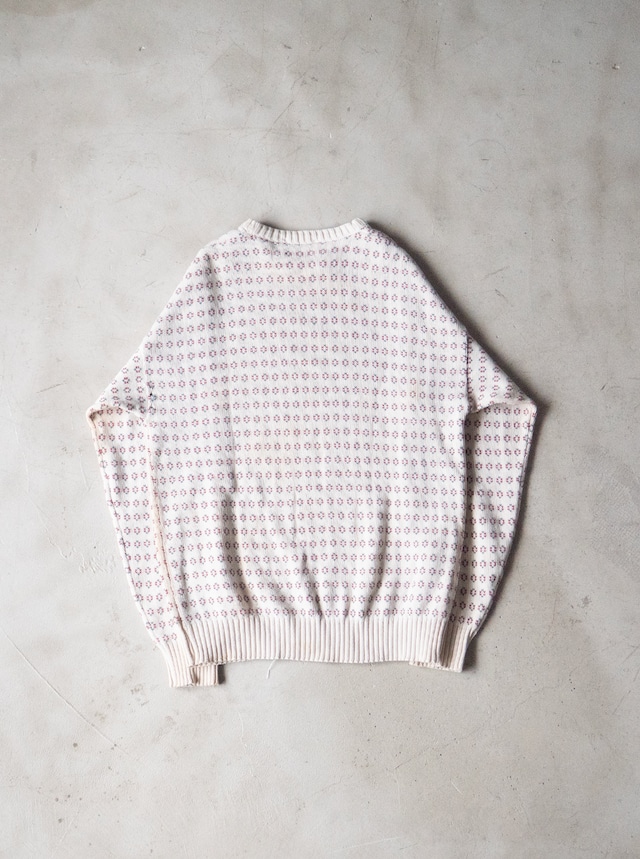"LORD JEFF" 1980s Cotton fine pattern knit MADE IN U.S.A