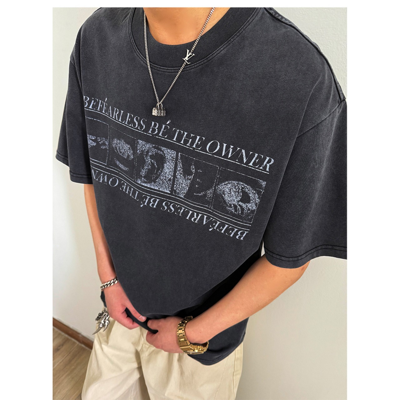 VINTAGE ストリート プリント Tシャツ T1700