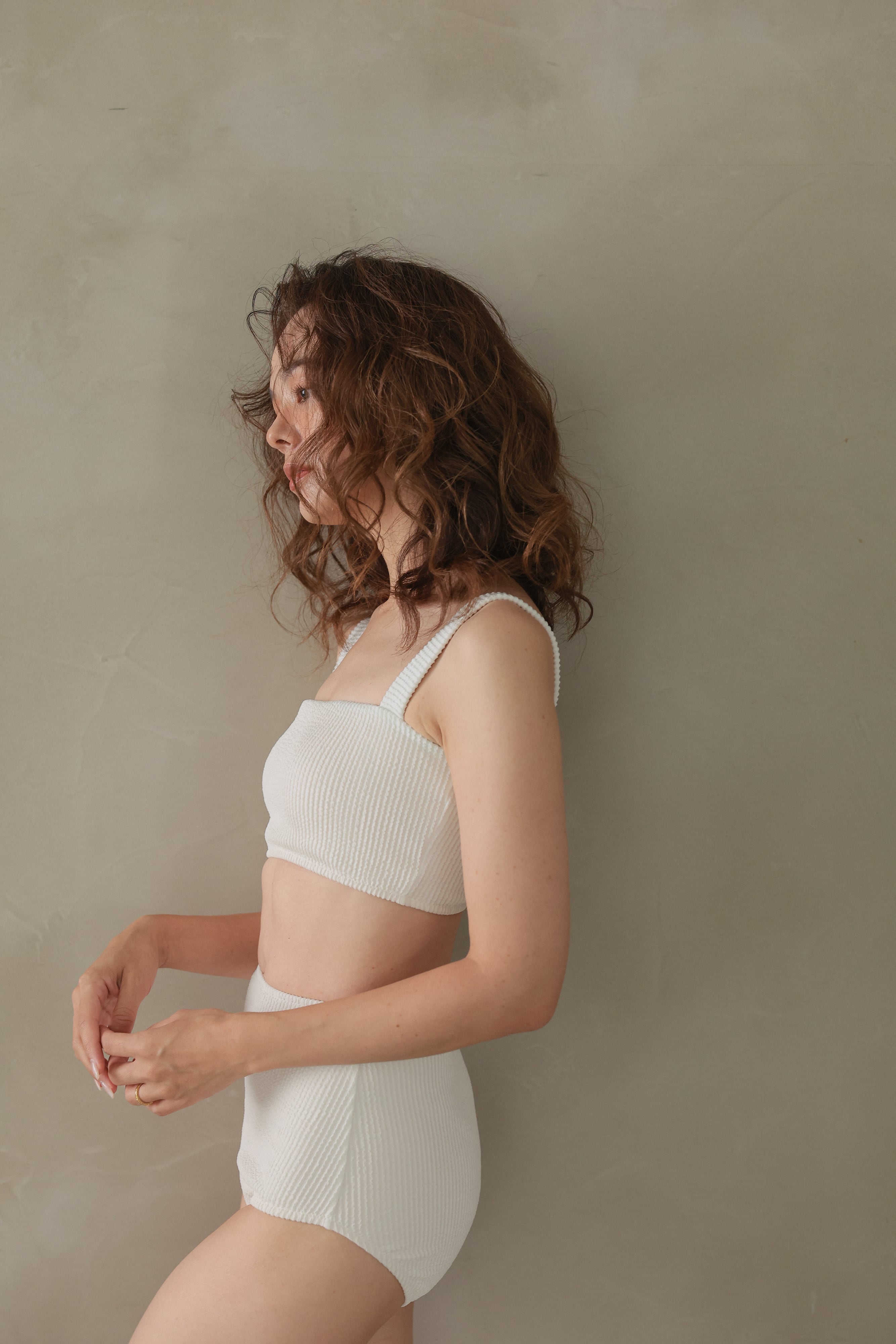 Rib tank high-west set (White) | AnZie