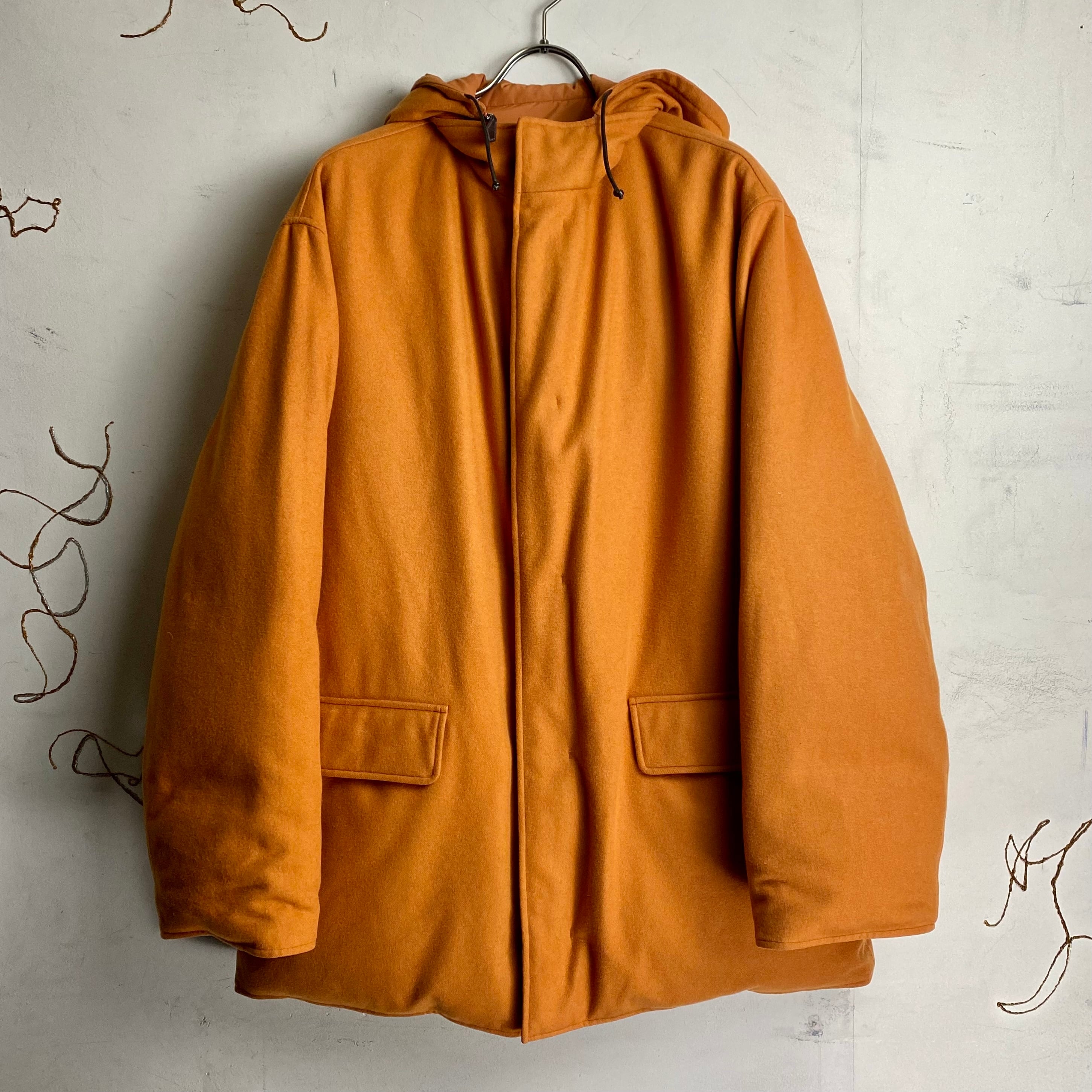 HERMES reversible cashmere down jacket “hermes orange” | NOIR ONLINE