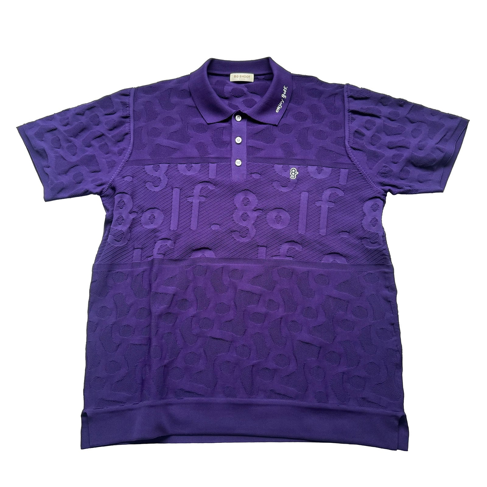 LOGO JACQUARD KNIT POLO -PURPLE-