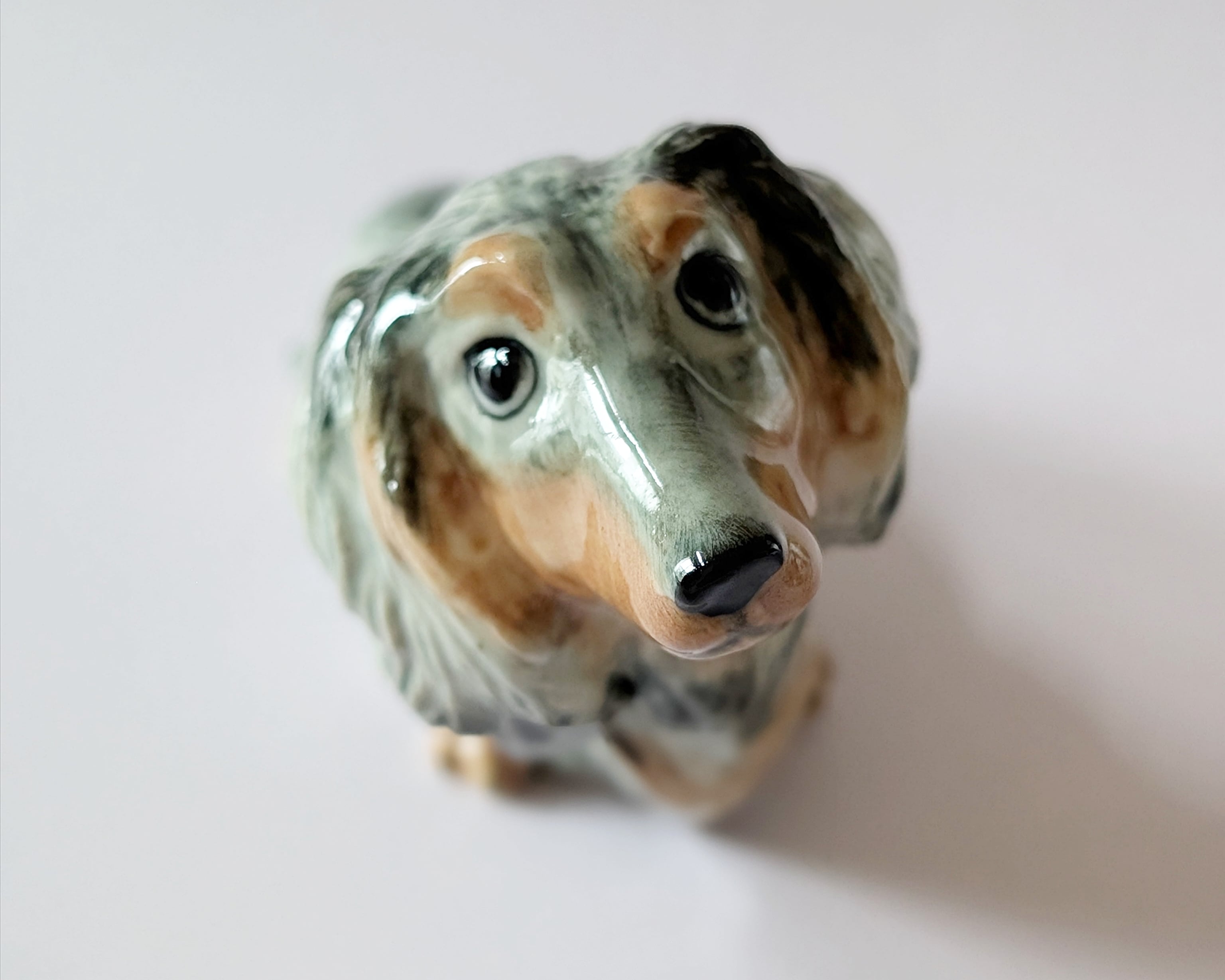 ミニチュア陶器】Marble Dachshund | hitotonari -animal collecter's