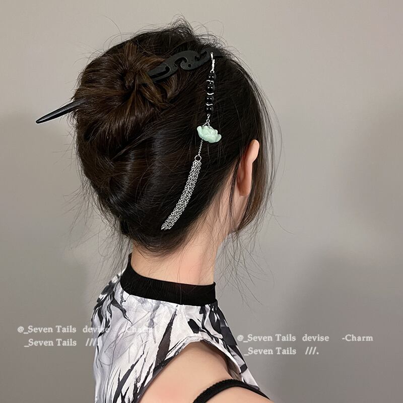 七尾 Sevenシリーズ チャイナ風髪飾り 簪 1個 古風 中華服 気質アップ フリンジ 花 個性的 デート Elegant