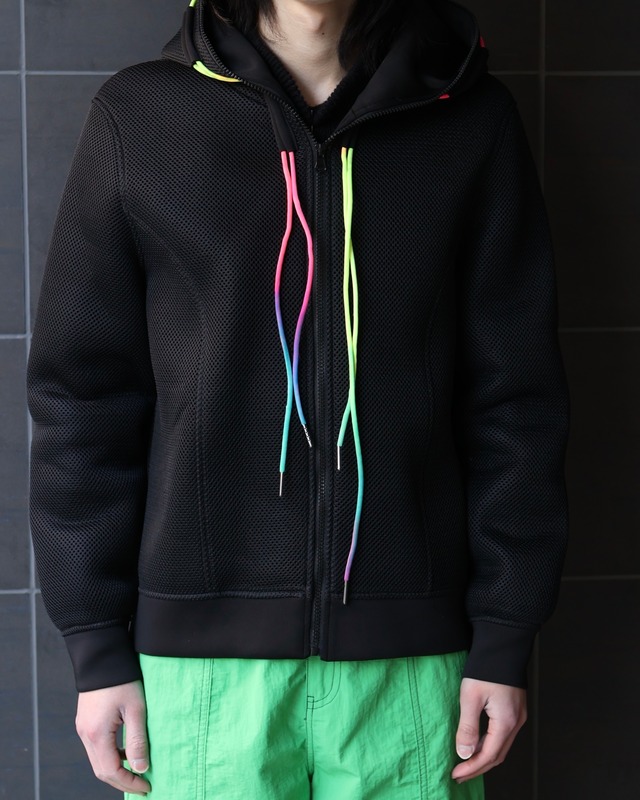 Mesh zip-up hoodie