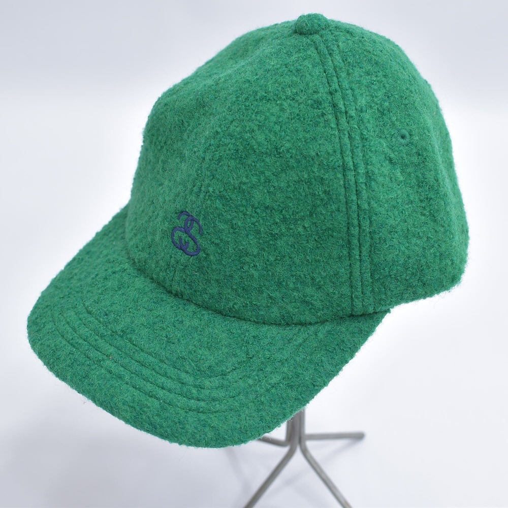 00s~ Stussy ウール 6パネルキャップ ロゴ刺繍 グリーン ヴィンテージ 帽子 マジックテープ ビンテージ 古着