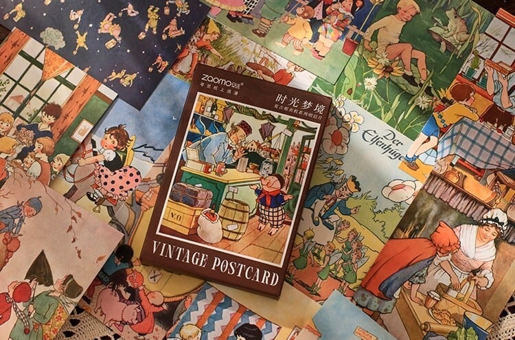 ビンテージ系ポストカード レトロな販売機シリーズ 2種類 30枚 海外製