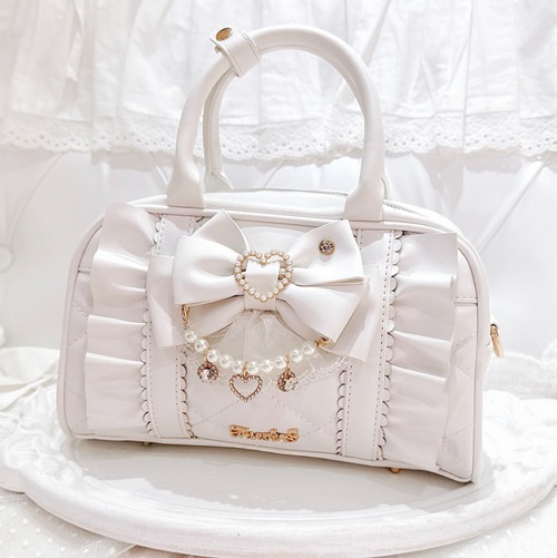 ゆめかわ♡全３カラー　ハートリングボストンバッグ　bag24　