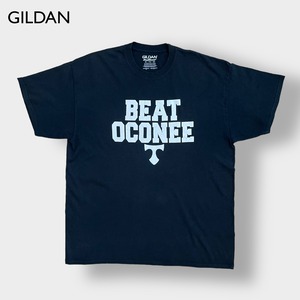 【GILDAN】BEAT OCONEE ロゴ プリント Tシャツ XL ビッグサイズ 半袖 黒t 夏物 US古着