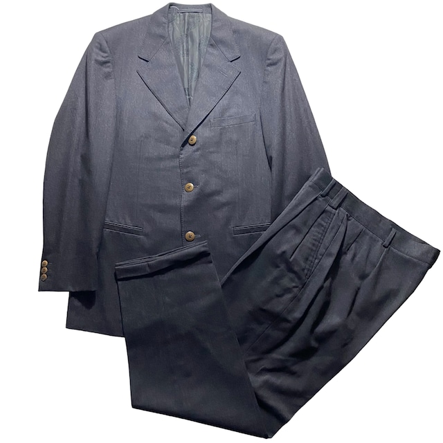 vintage GIANNI VERSACE charcoal gray wool set-up