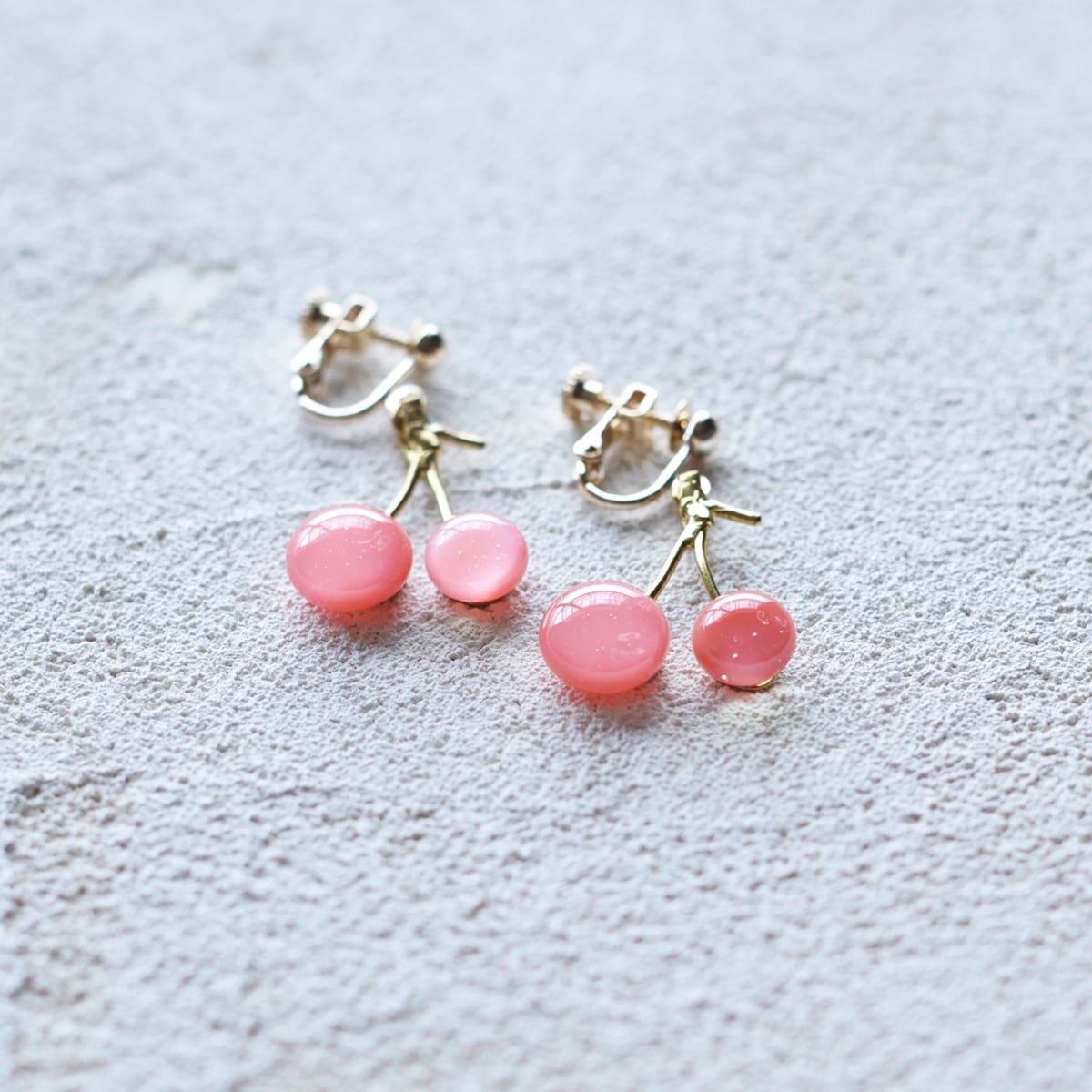 ガラスのさくらんぼ｜ピアス｜イヤリング｜P484 | thuthu appetizing
