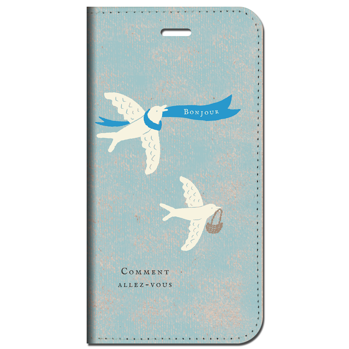 iPhone対応 スマホ 手帳型ケース 鳥 ボンジュール 動物 キュート 【iPhone17 / iPhone16 / iPhone16e / iPhoneSE 他 iPhone各機種対応】 st52