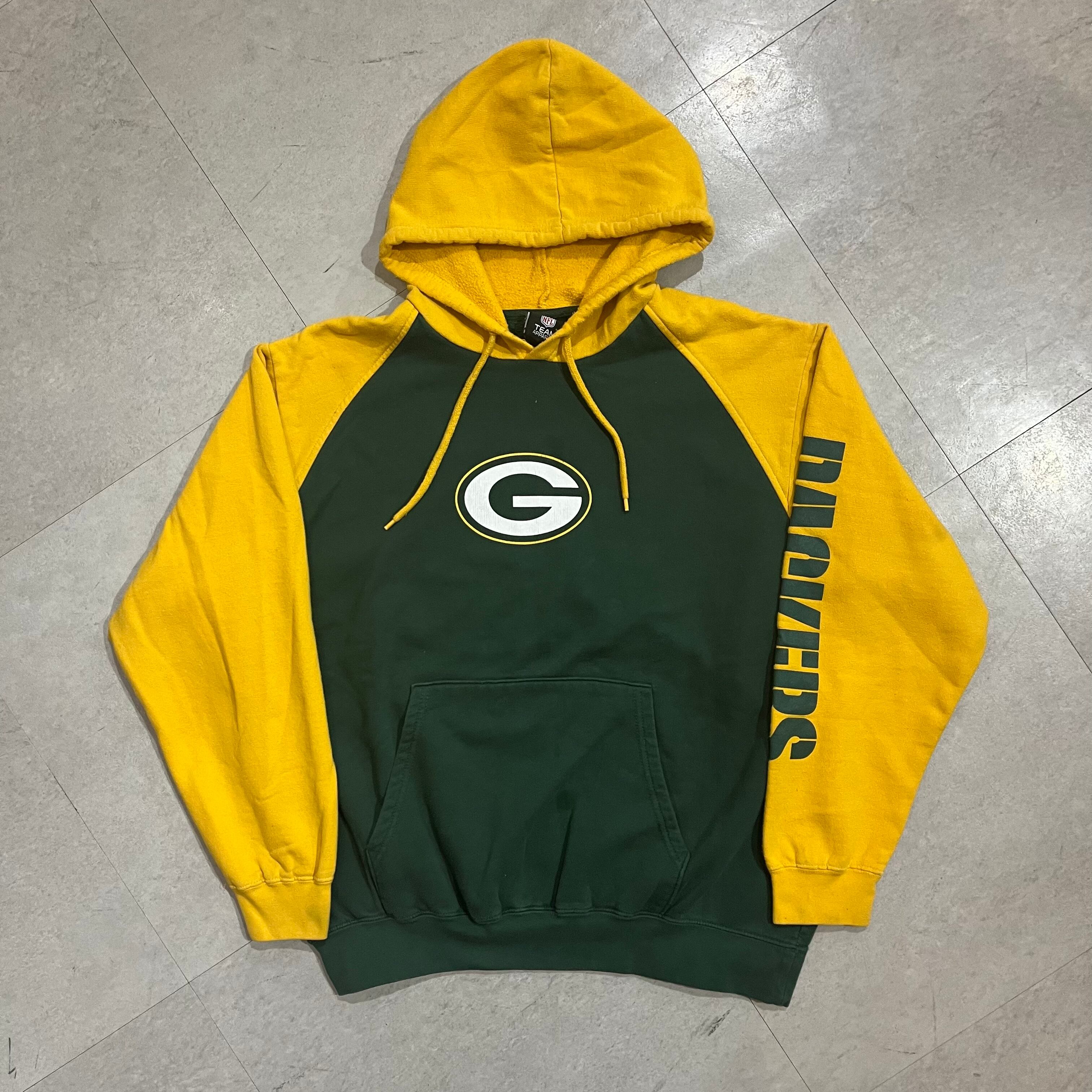 size: L 【 NFL 】PACKERS パッカーズ パーカー 緑 黄色 ロゴパーカー