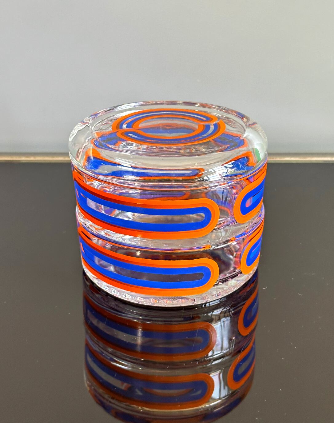 スペースエイジ ガラスキャニスター キャンディポット 2段小物入れ