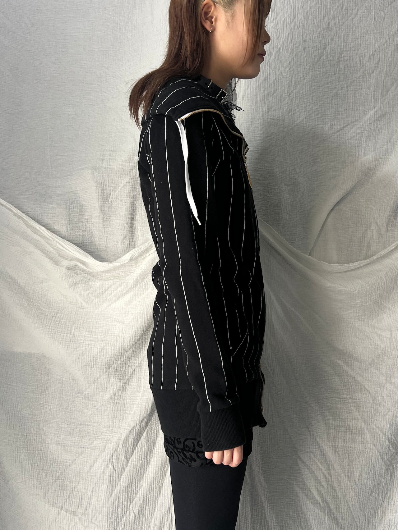"LB-03" Stripe Sailor Zip Sweat