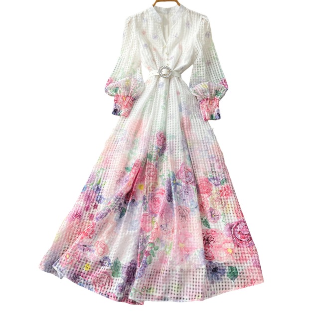 全2色 / フラワープリーツパフスリーブワンピース L2228