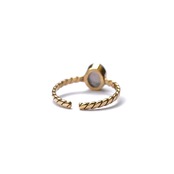 PETIT OVAL STONE FLAT TWIST RING -Labradorite-