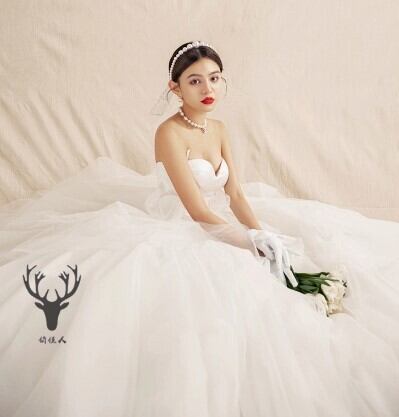 美品！ ウエディングドレス ホワイト ベアトップ ロング エレガント  