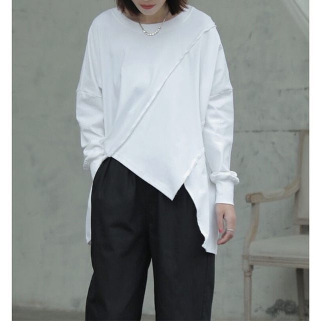 Irregular sweatshirt【2color】 C0450