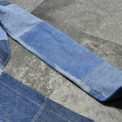 kroneko original denim patch work shoulder bag