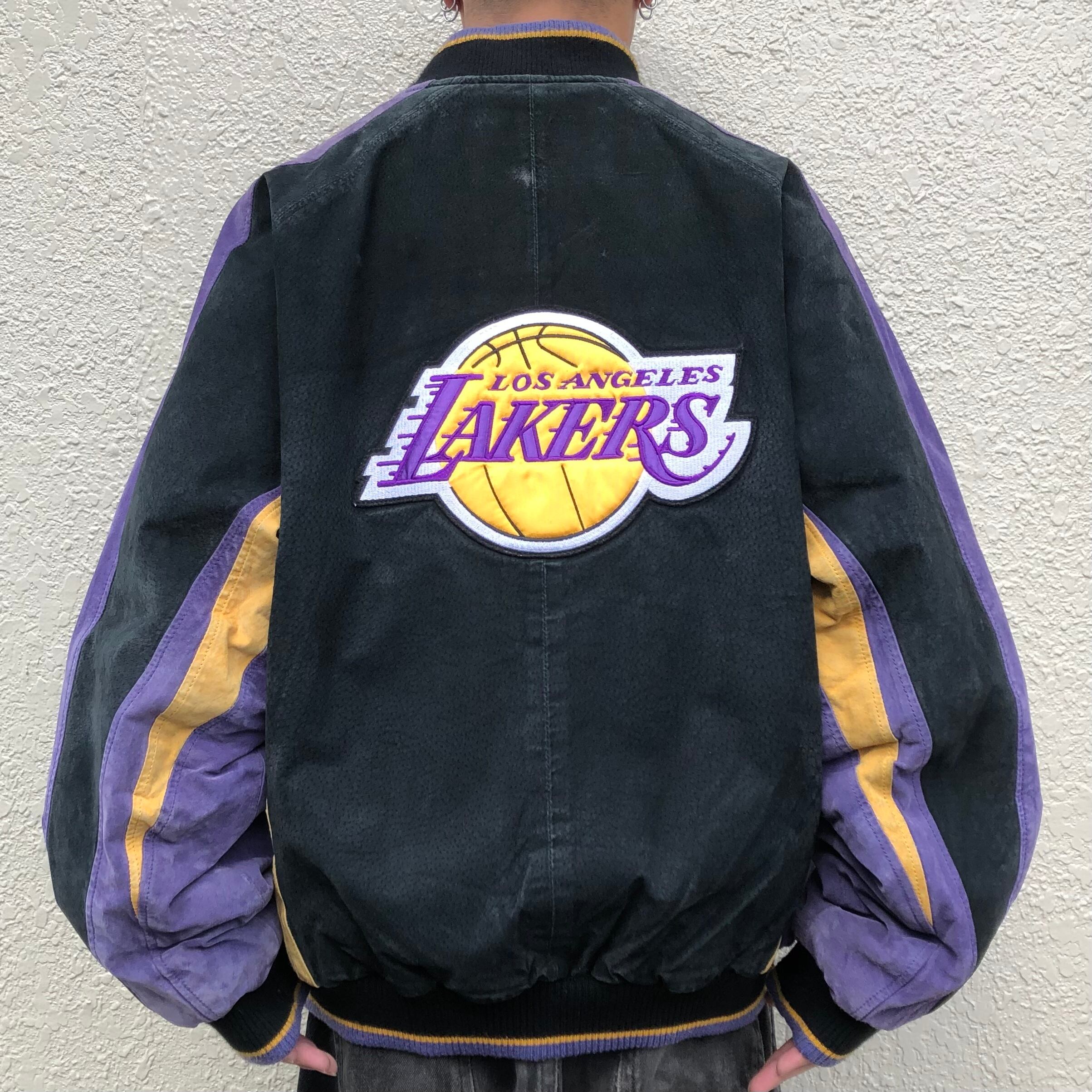 超レア 雰囲気抜群 90s NBA Lakers レイカーズ レザージャケット-