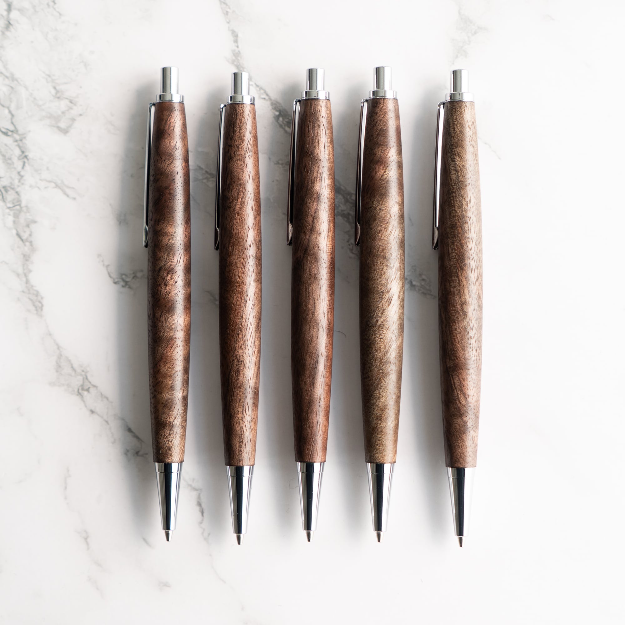 杢軸シャーペン】ウォールナット（胡桃） 「縮み杢」 / 0.5mmシャープ
