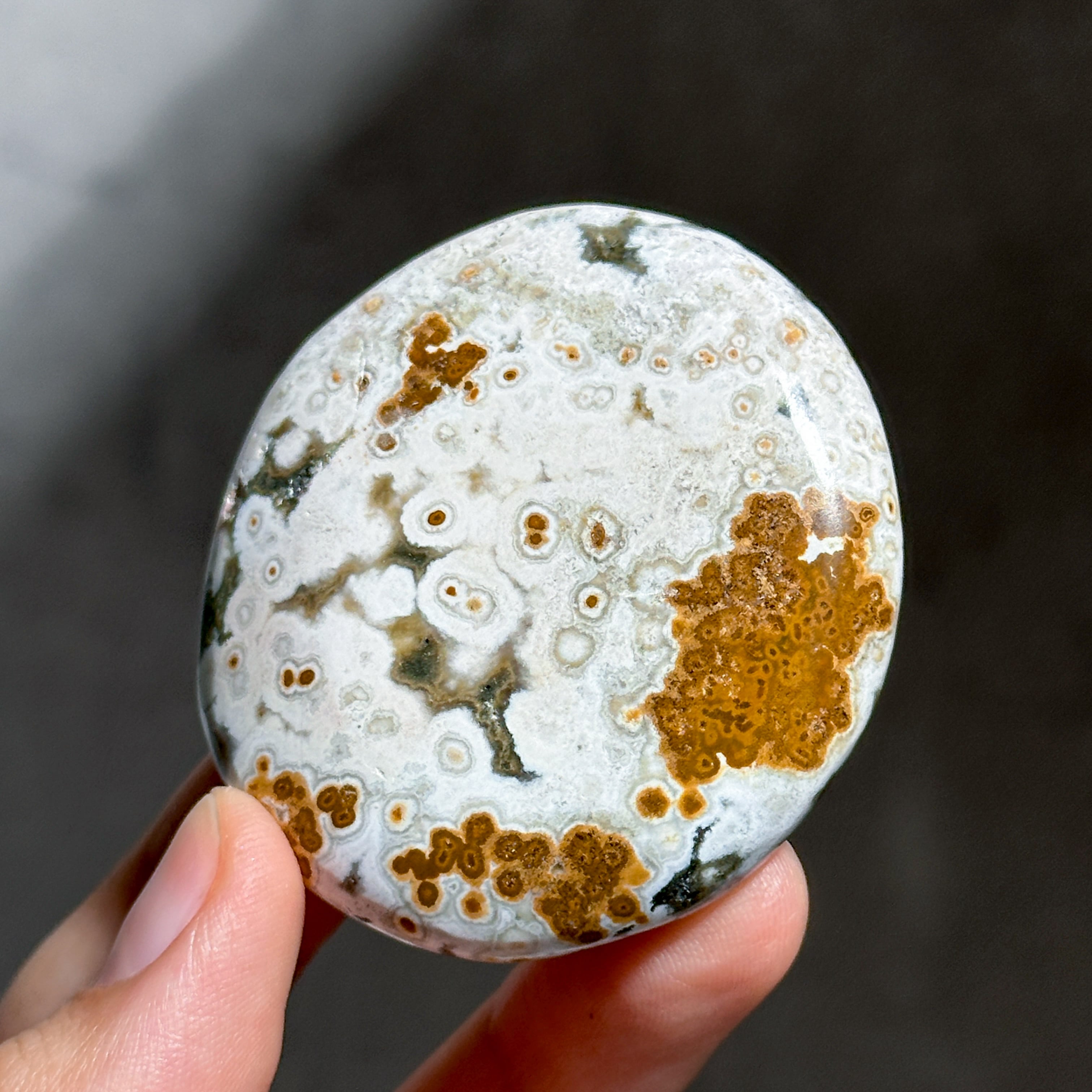 オーシャンジャスパー パームストーン35◇ Ocean Jasper ◇天然石