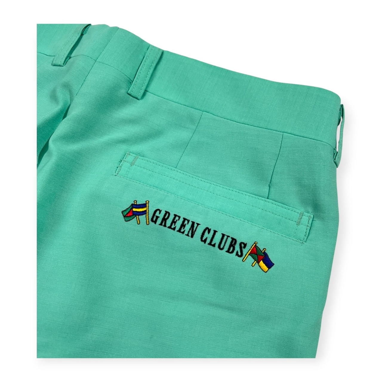 GREEN CLUBS グリーンクラブ ロゴ刺繍 ツータック スラックスパンツ ボトムス サイズ 82 /メンズ/エメラルドグリーン系/ライカ/日本製