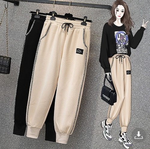 【大きいサイズL-4XL】【秋冬新作】ファッションパンツ♪ブラック/アンズ2色展開◆#seaoio-274627