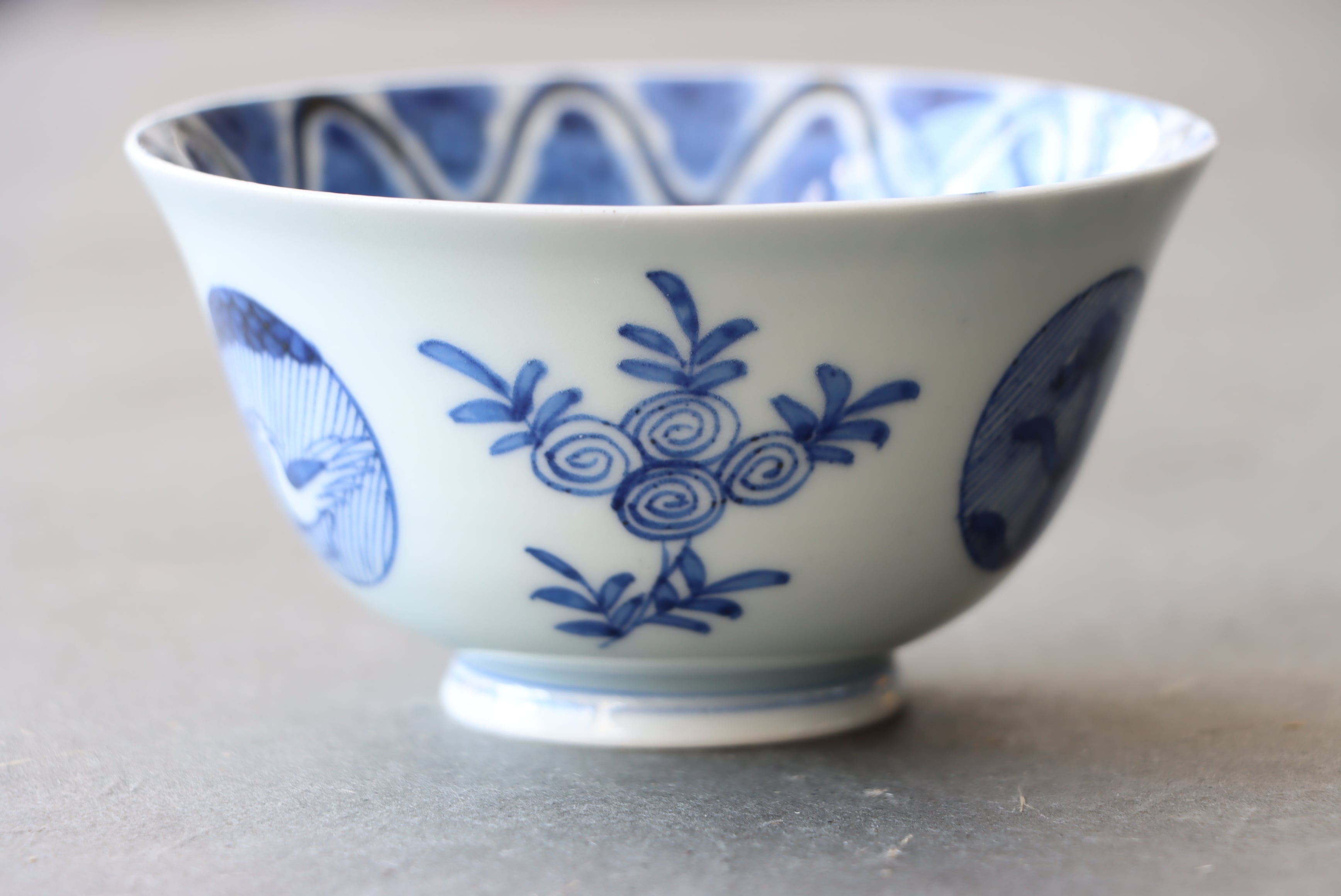 古伊万里 染付 兎龍鳥文 蓋茶碗/Old Imari covered bowl | (有)新原美術