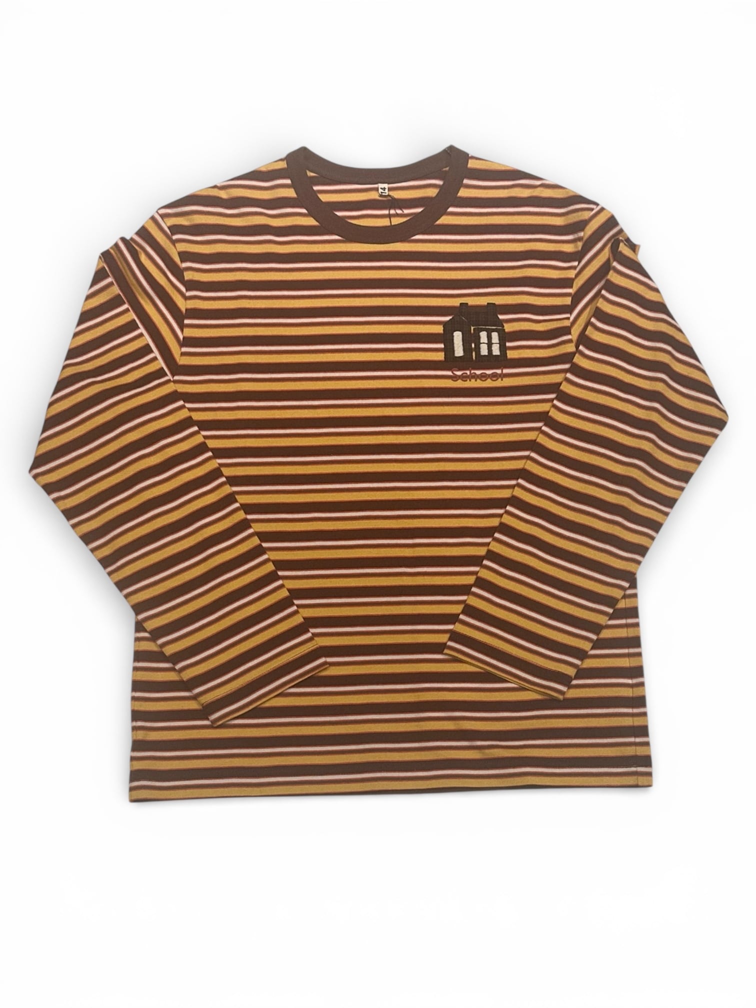 KHOKI [HAND EMBROIDERED STRIPE LONG SLEEVE T-SHIRTS]