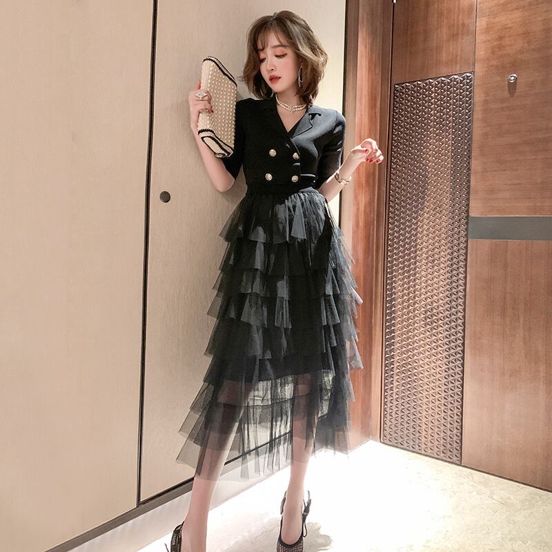 メッシュスカート ハイウェストウェストドレス オータム 秋物 MIUCO16420234316