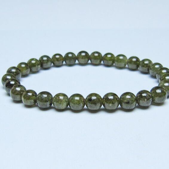 ツァボライト ブレスレット 6mm 一点物 メール便可 111-49730