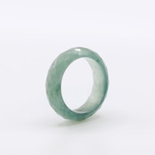 【10号】青緑色にキュン。翡翠ファセットカットくりぬき甲丸リング A貨翡翠 jd_rg1116