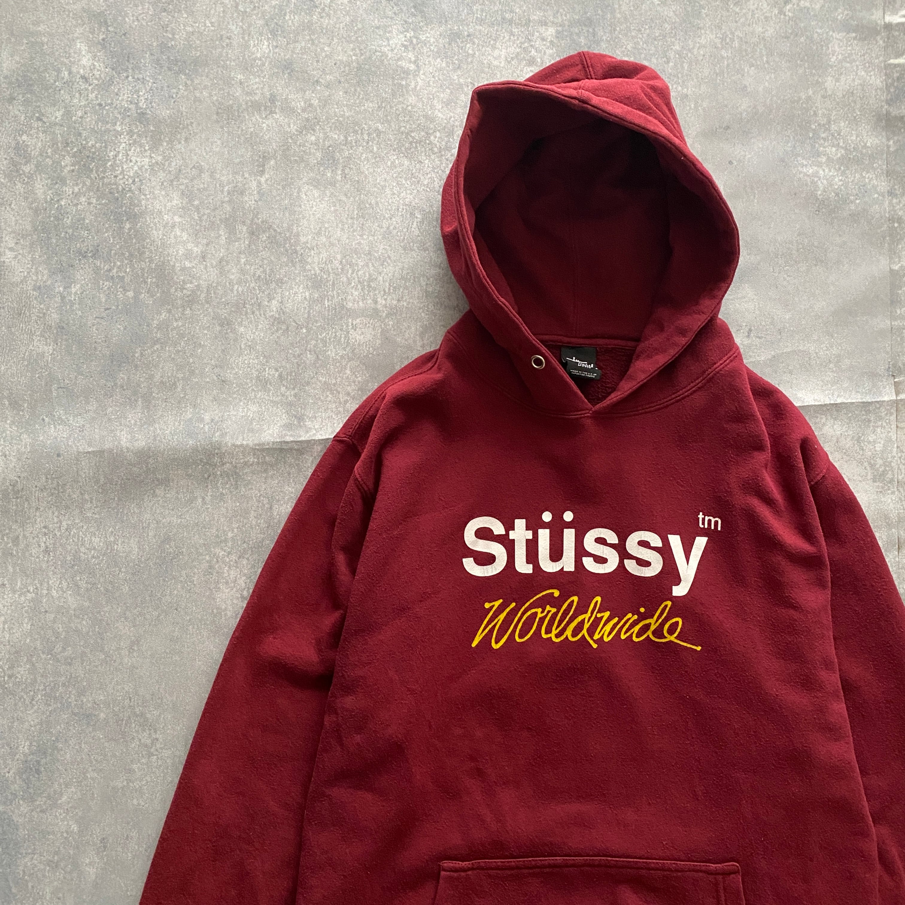 ステューシー STUSSY スウェット デカロゴ ワインレッド